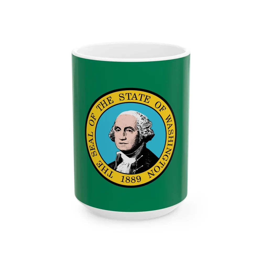 Flag of Washington 3-2 (United States) White Coffee Mug 15oz - Go Mug Yourself