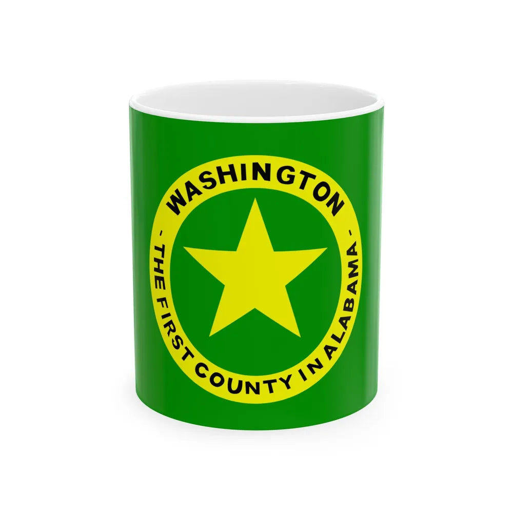Flag of Washington County Alabama (United States) White Coffee Mug 11oz - Go Mug Yourself