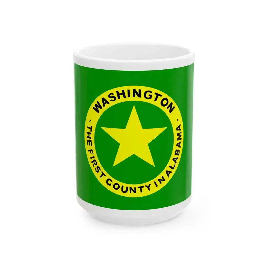 Flag of Washington County Alabama (United States) White Coffee Mug 15oz - Go Mug Yourself