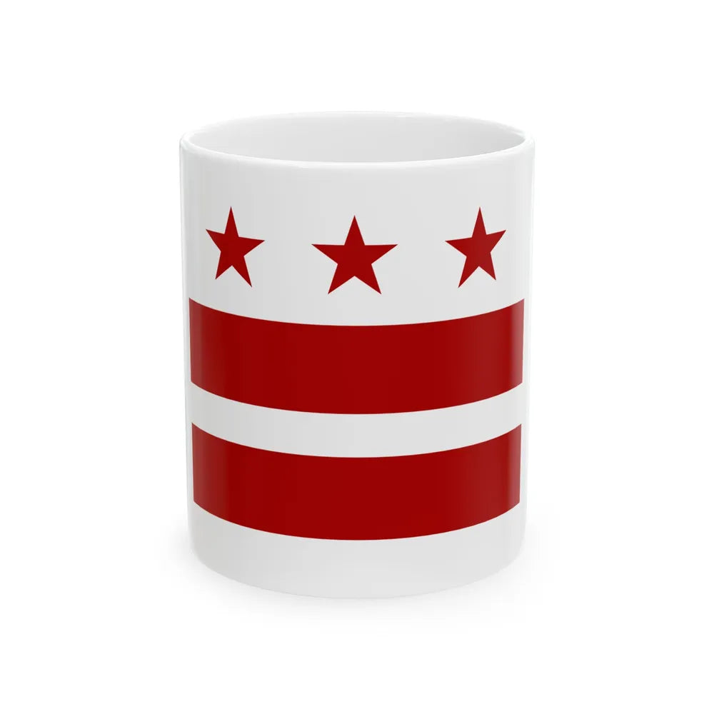 Flag of Washington D.C. 1 (United States) White Coffee Mug 11oz - Go Mug Yourself