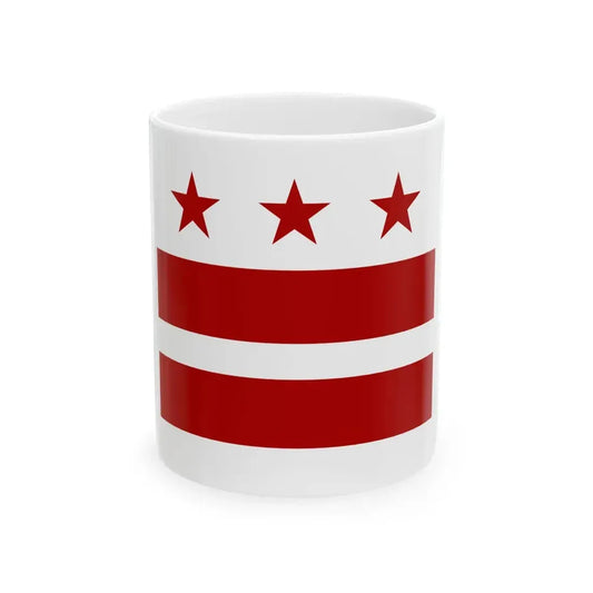 Flag of Washington D.C. 1 (United States) White Coffee Mug 11oz - Go Mug Yourself