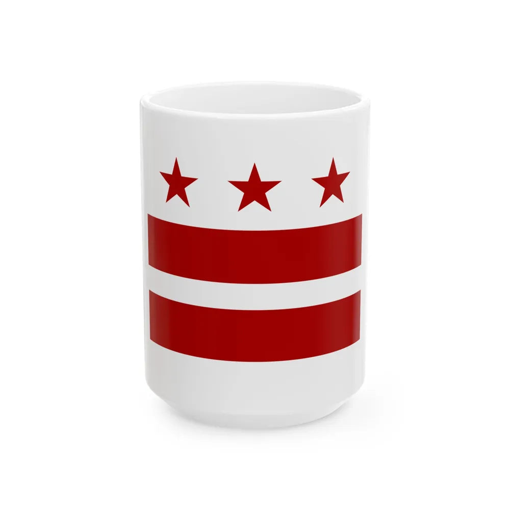Flag of Washington D.C. 1 (United States) White Coffee Mug 15oz - Go Mug Yourself