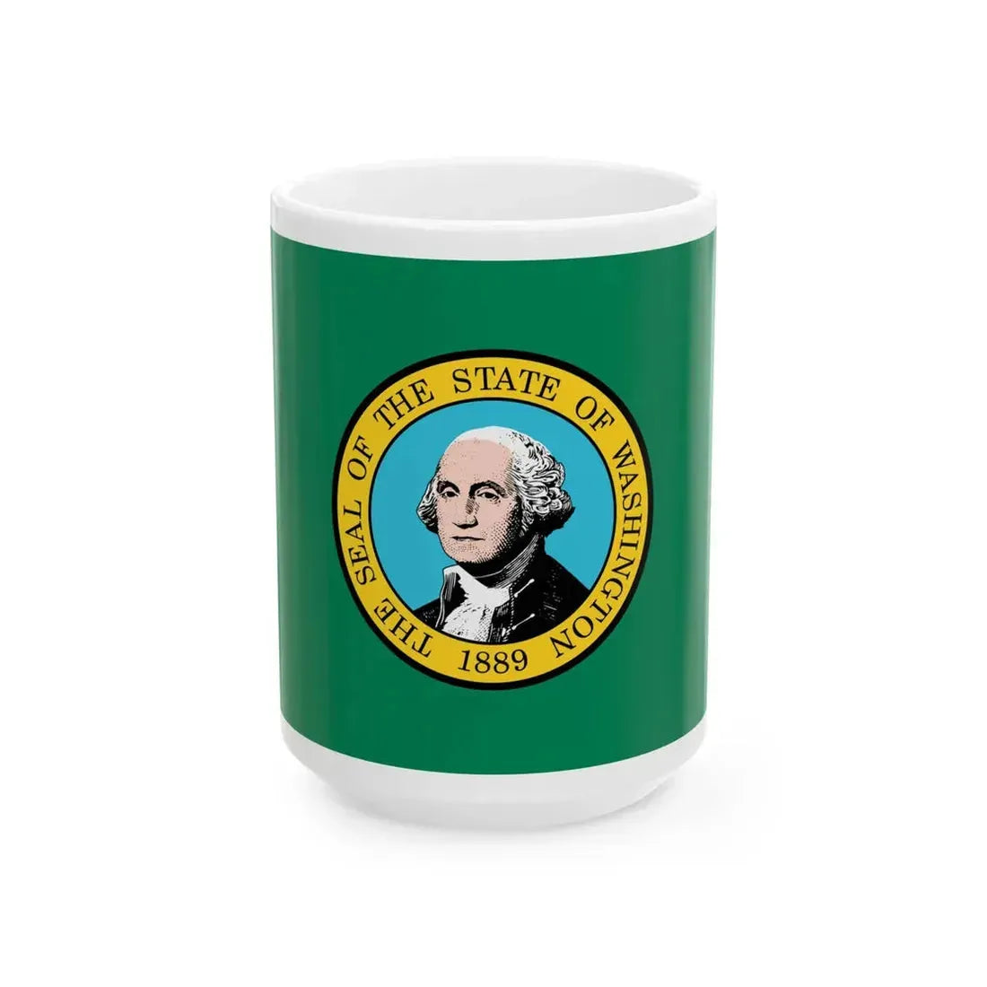 Flag of Washington (United States) White Coffee Mug 15oz - Go Mug Yourself