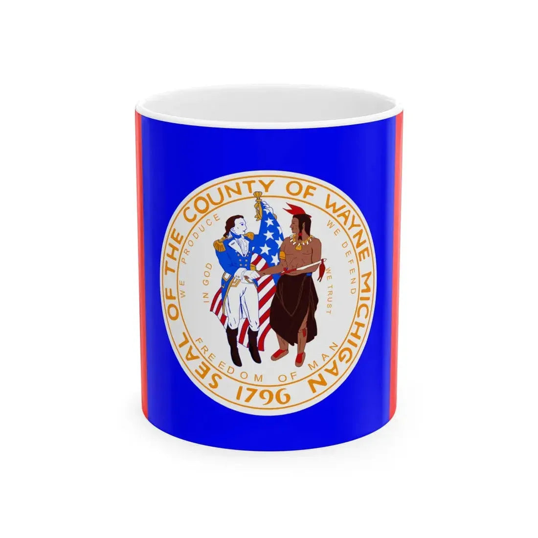 Flag of Wayne County Michigan (United States) White Coffee Mug 11oz - Go Mug Yourself