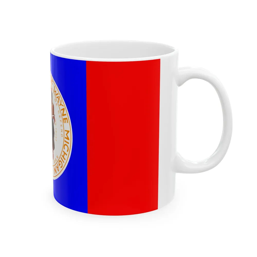 Flag of Wayne County Michigan (United States) White Coffee Mug - Go Mug Yourself