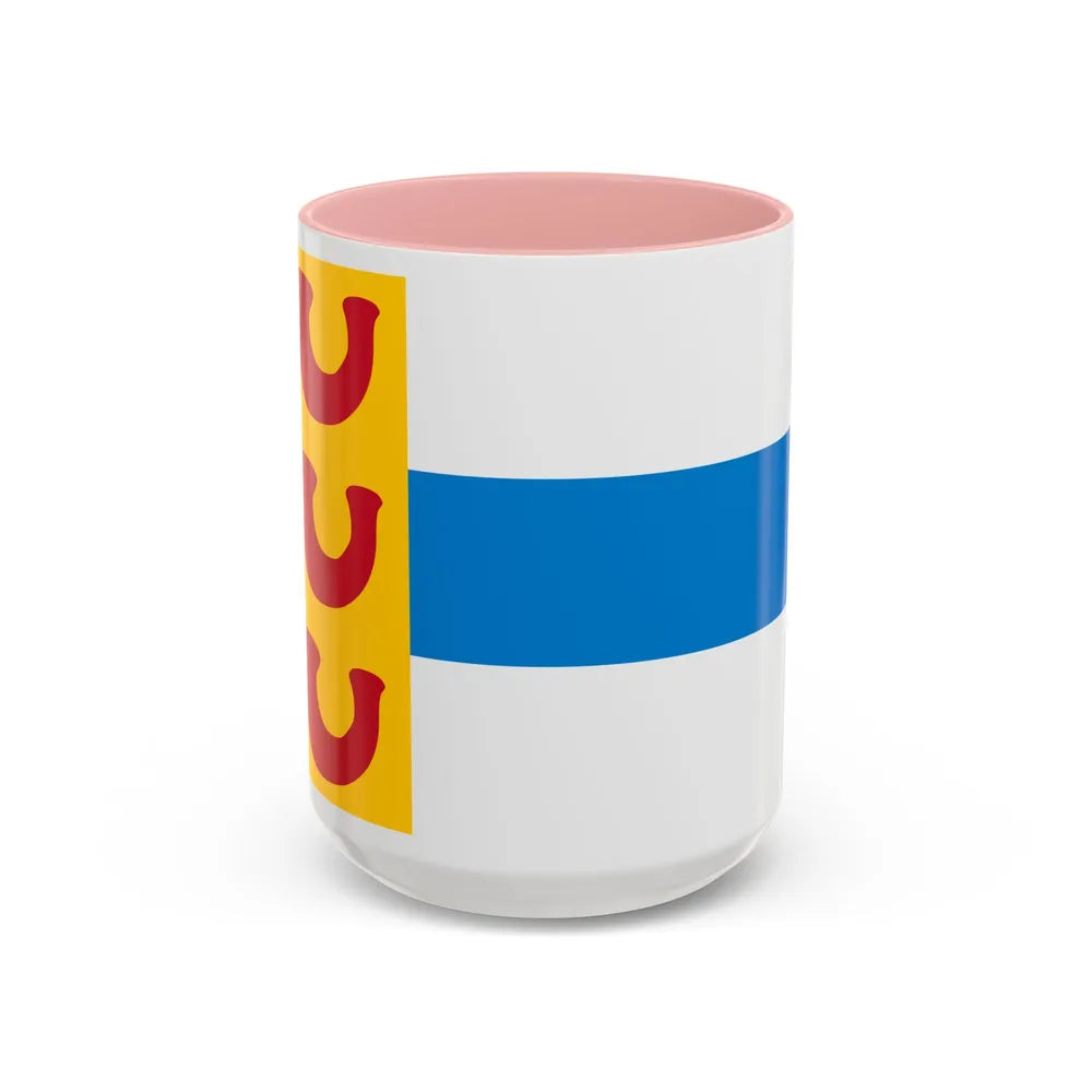 Flag of Weert a town in the centre of the province of Limburg Netherlands - Accent Coffee Mug 15oz Pink - Go Mug Yourself