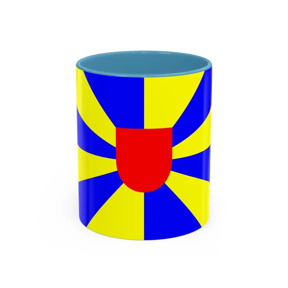 Flag of West Flanders Belgium - Accent Coffee Mug 11oz Light Blue - Go Mug Yourself