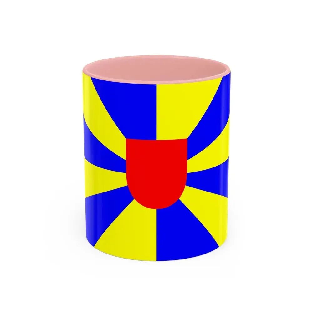 Flag of West Flanders Belgium - Accent Coffee Mug 11oz Pink - Go Mug Yourself