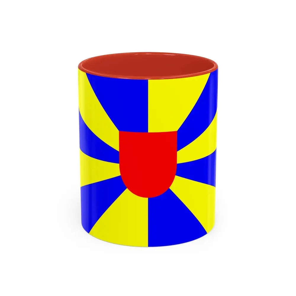 Flag of West Flanders Belgium - Accent Coffee Mug 11oz Red - Go Mug Yourself