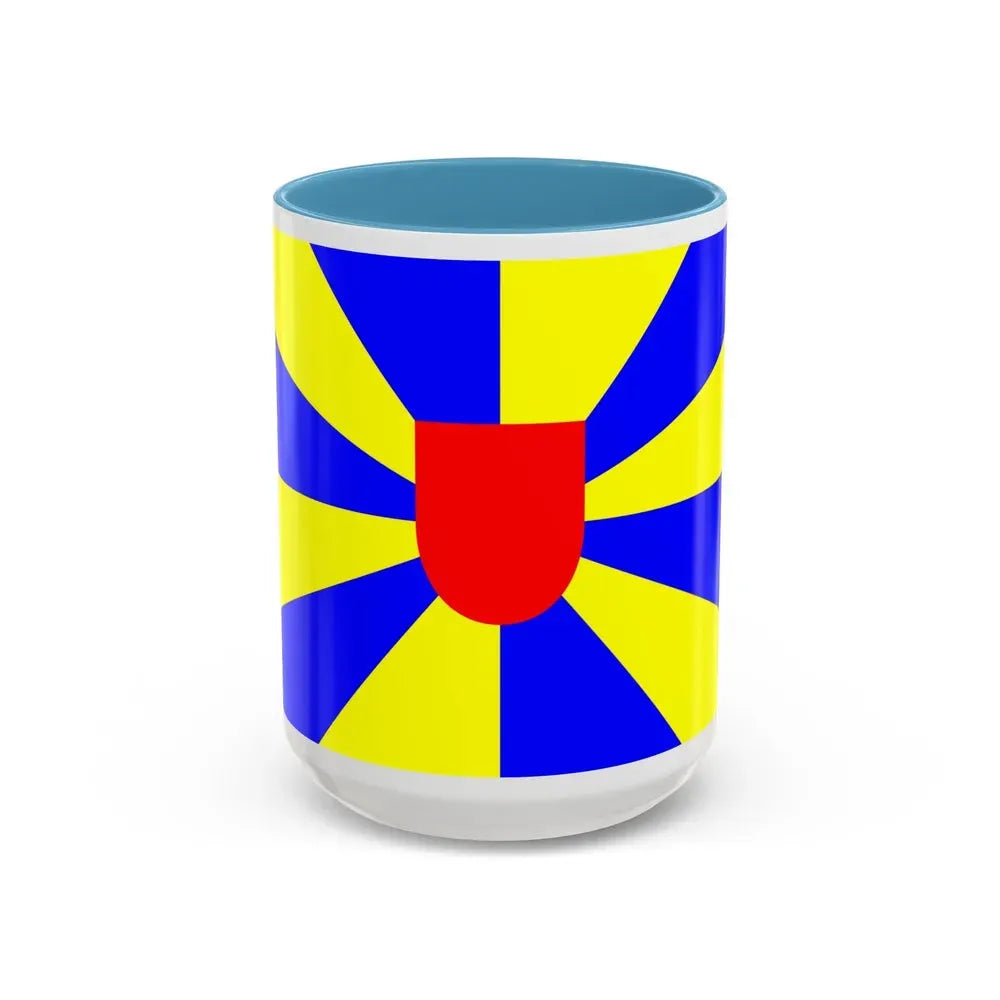 Flag of West Flanders Belgium - Accent Coffee Mug 15oz Light Blue - Go Mug Yourself