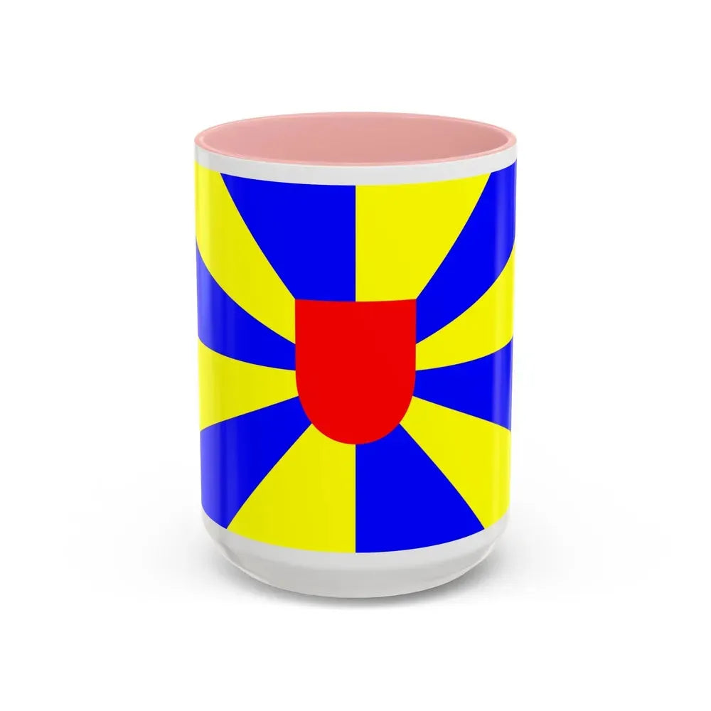 Flag of West Flanders Belgium - Accent Coffee Mug 15oz Pink - Go Mug Yourself