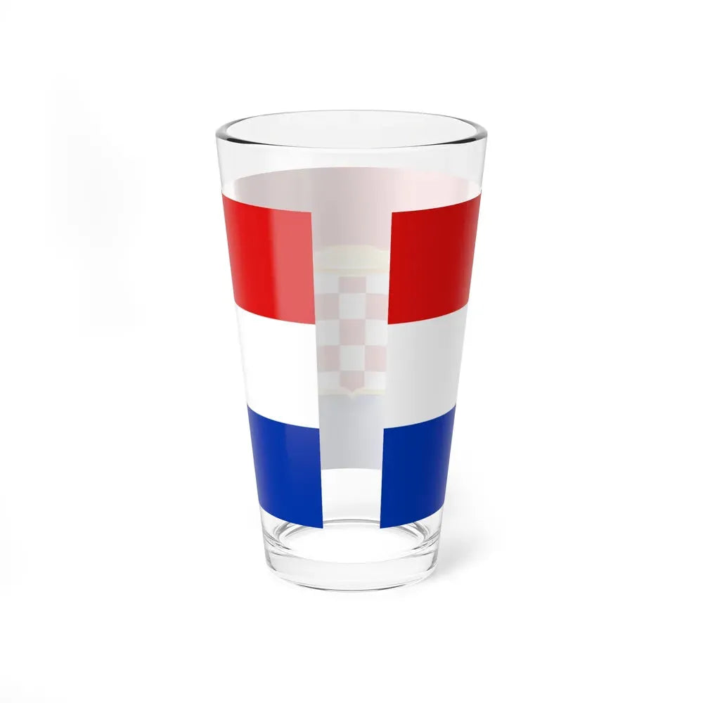 Flag of West Herzegovina Canton Bosnia and Herzegovina - Pint Glass 16oz - Go Mug Yourself