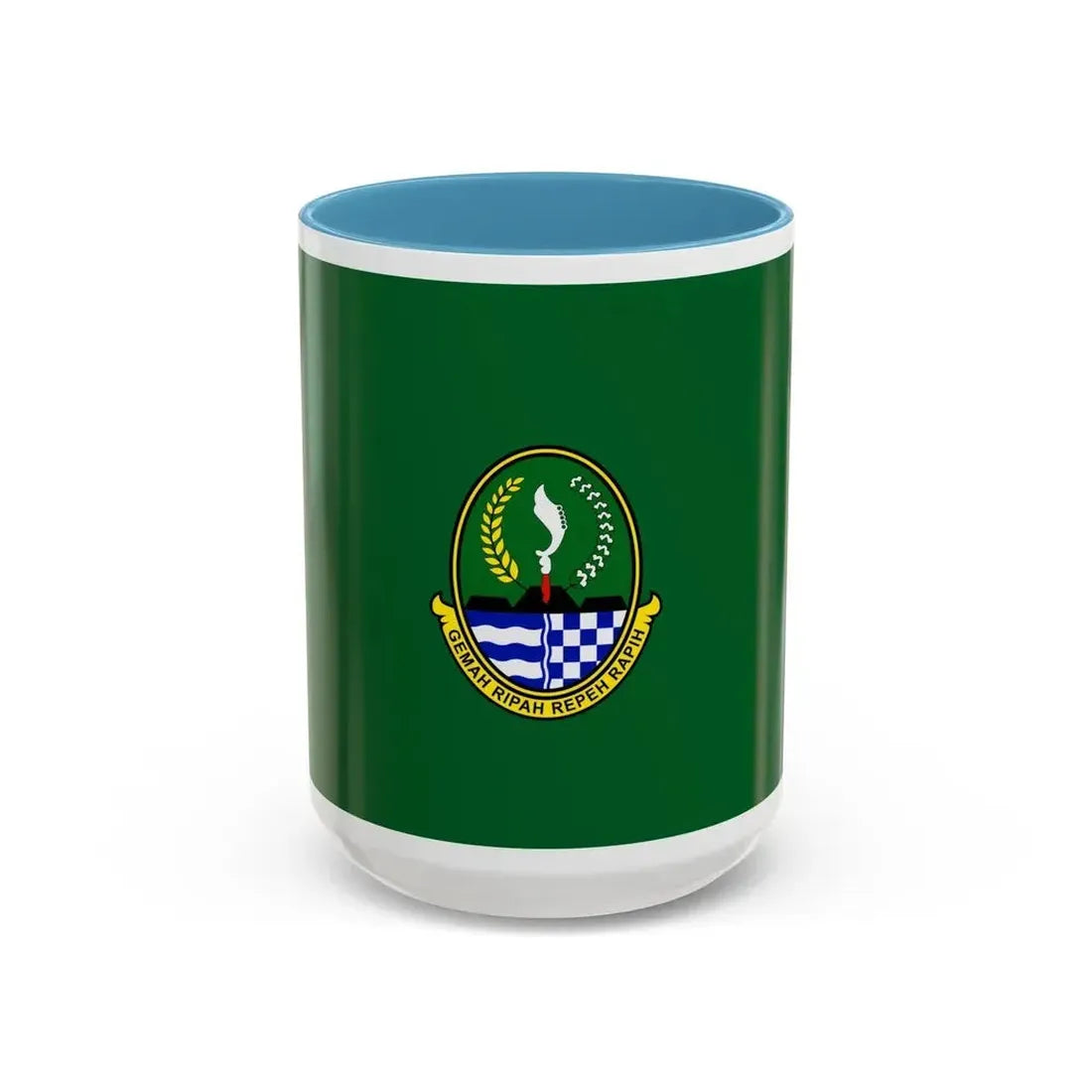 Flag of West Java Indonesia - Accent Coffee Mug 15oz Light Blue - Go Mug Yourself