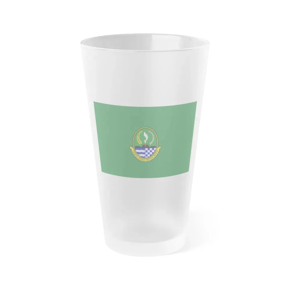 Flag of West Java Indonesia - Frosted Pint Glass 16oz 16oz Frosted - Go Mug Yourself
