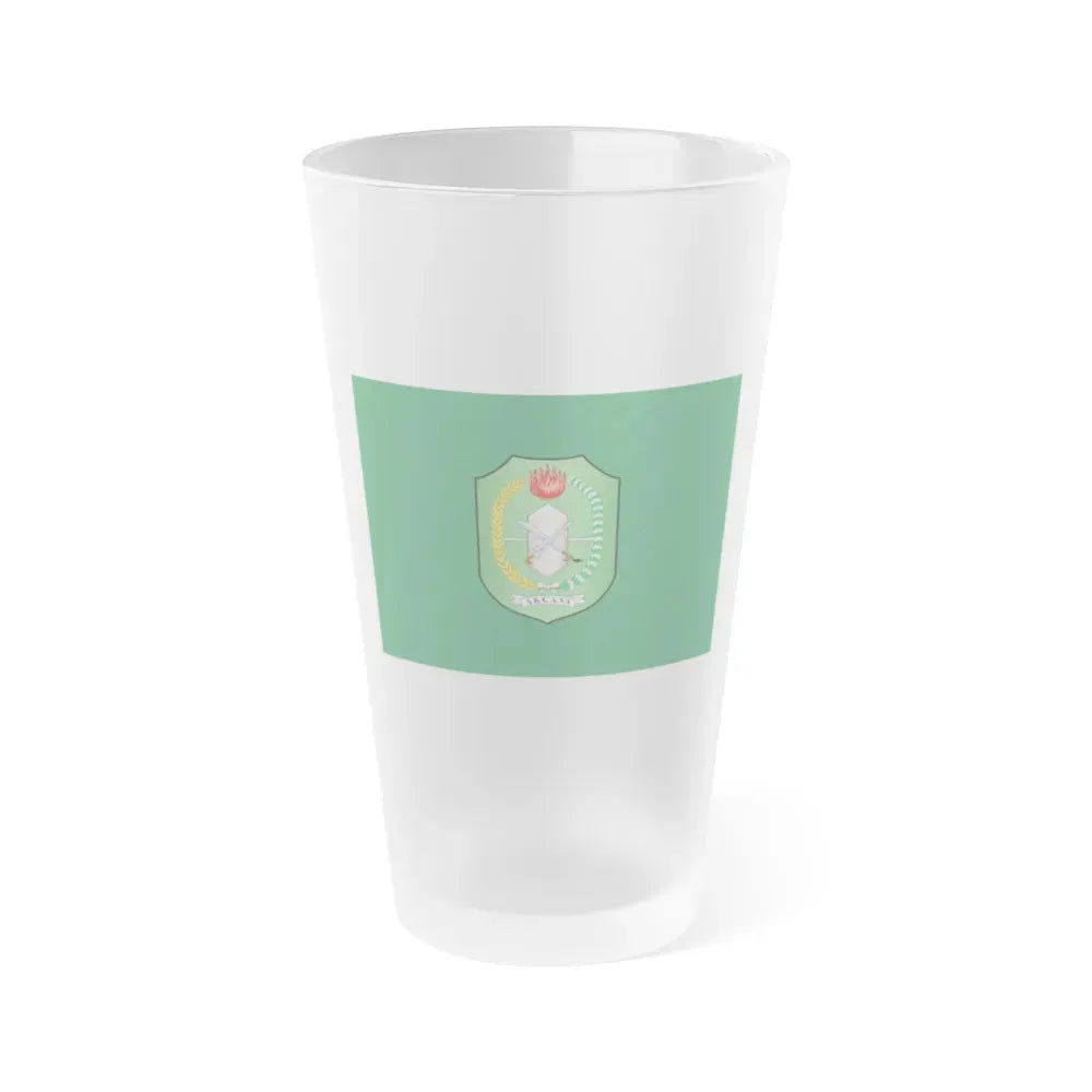 Flag of West Kalimantan Indonesia - Frosted Pint Glass 16oz 16oz Frosted - Go Mug Yourself