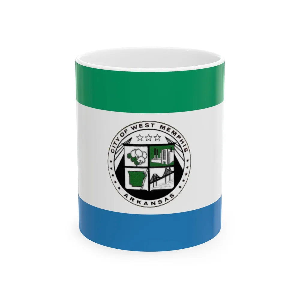 Flag of West Memphis Arkansas (United States) White Coffee Mug 11oz - Go Mug Yourself