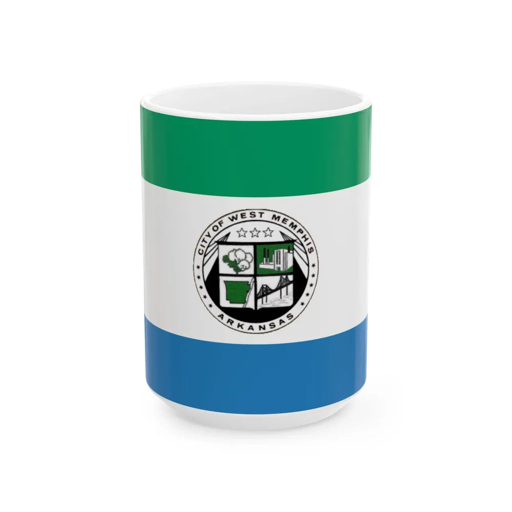 Flag of West Memphis Arkansas (United States) White Coffee Mug 15oz - Go Mug Yourself