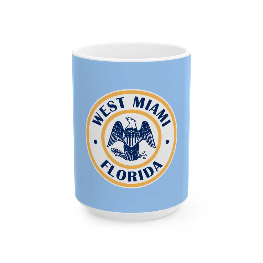 Flag of West Miami Florida (United States) White Coffee Mug 15oz - Go Mug Yourself