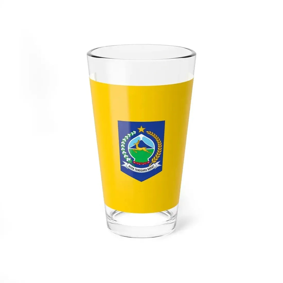 Flag of West Nusa Tenggara Indonesia - Pint Glass 16oz 16oz - Go Mug Yourself