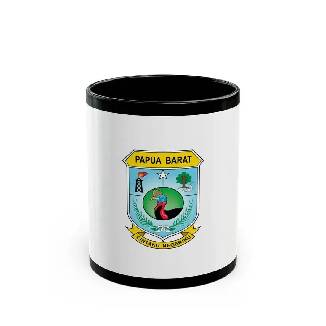 Flag of West Papua Indonesia - Black Coffee Mug 11oz - Go Mug Yourself