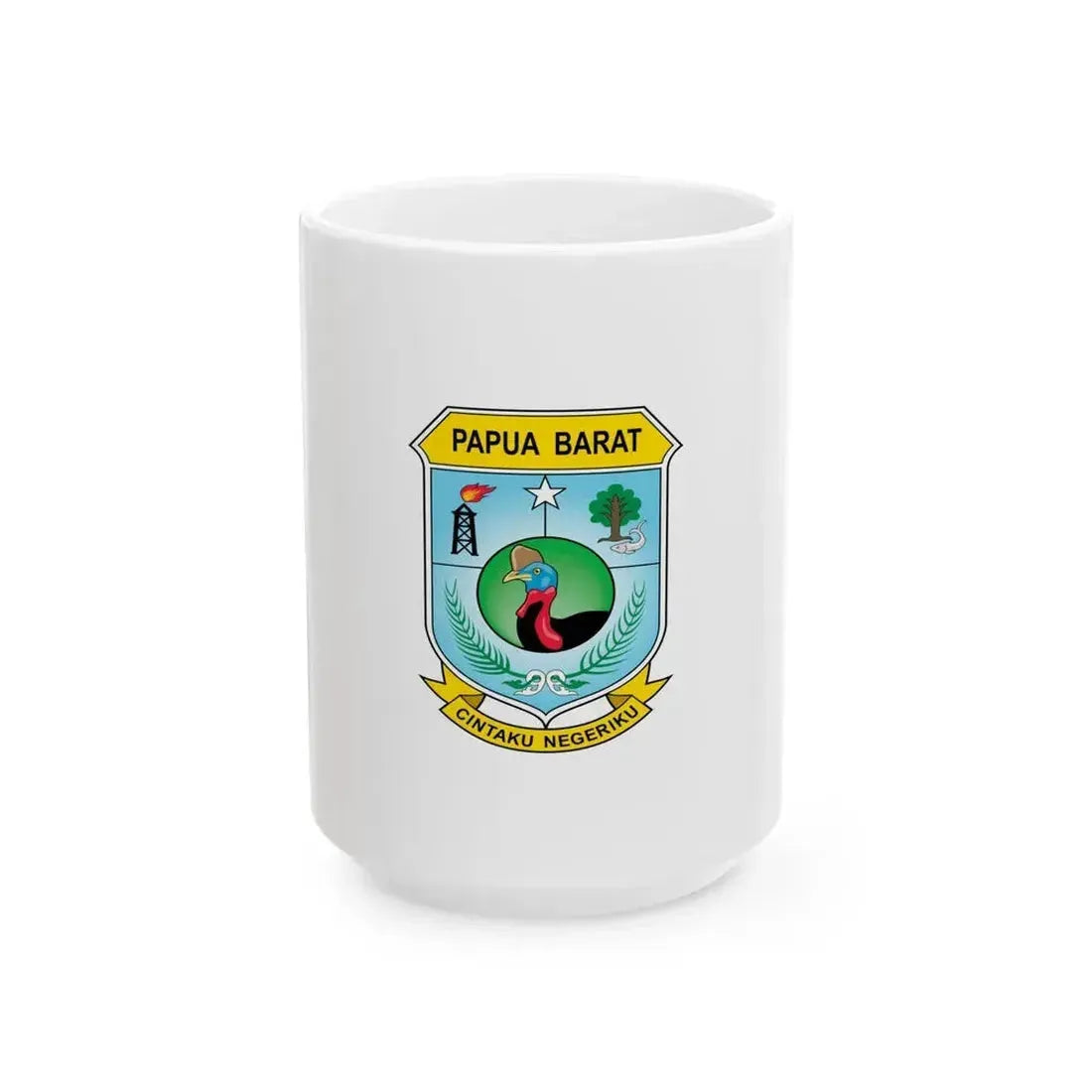 Flag of West Papua Indonesia - White Coffee Mug 15oz - Go Mug Yourself