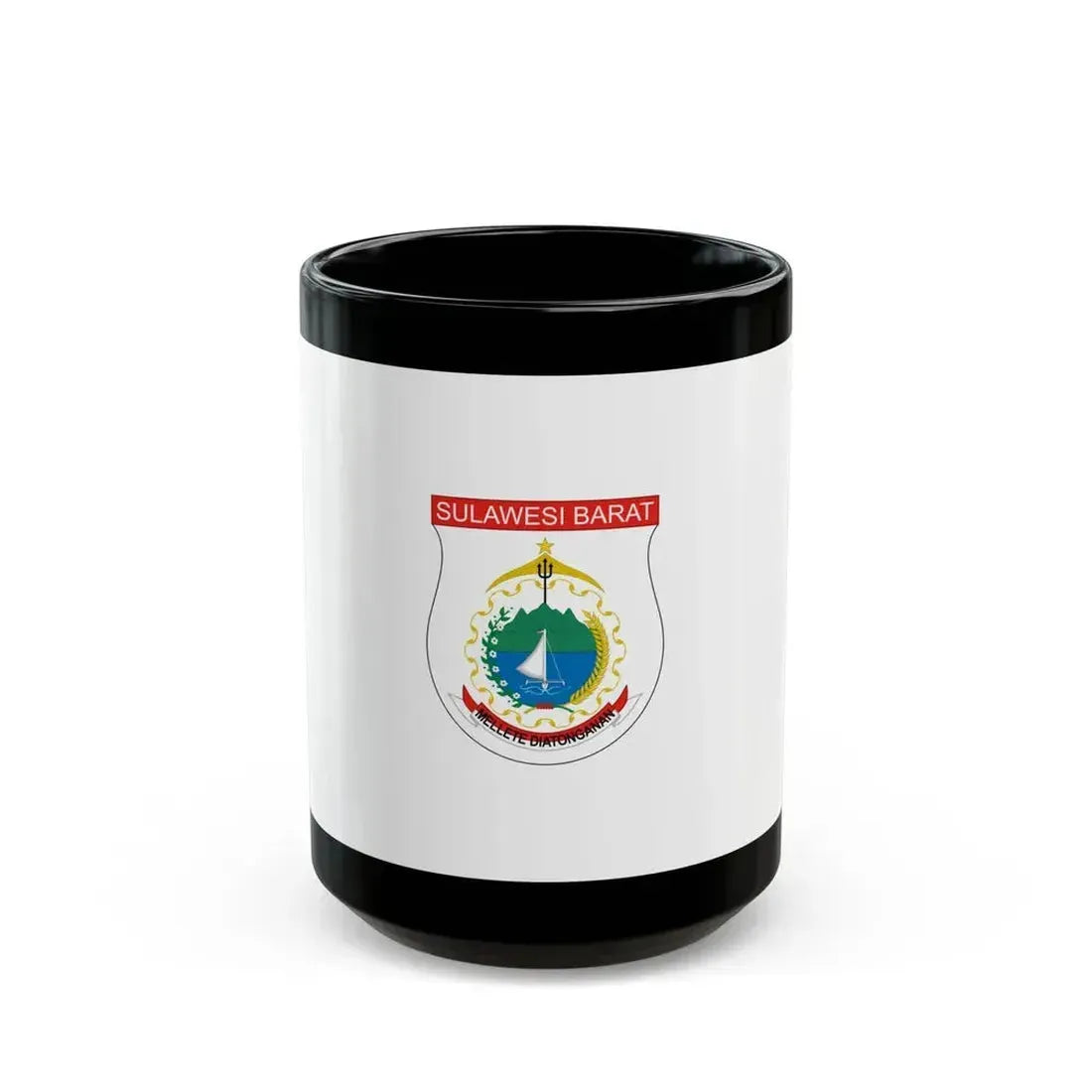 Flag of West Sulawesi Indonesia - Black Coffee Mug 15oz - Go Mug Yourself