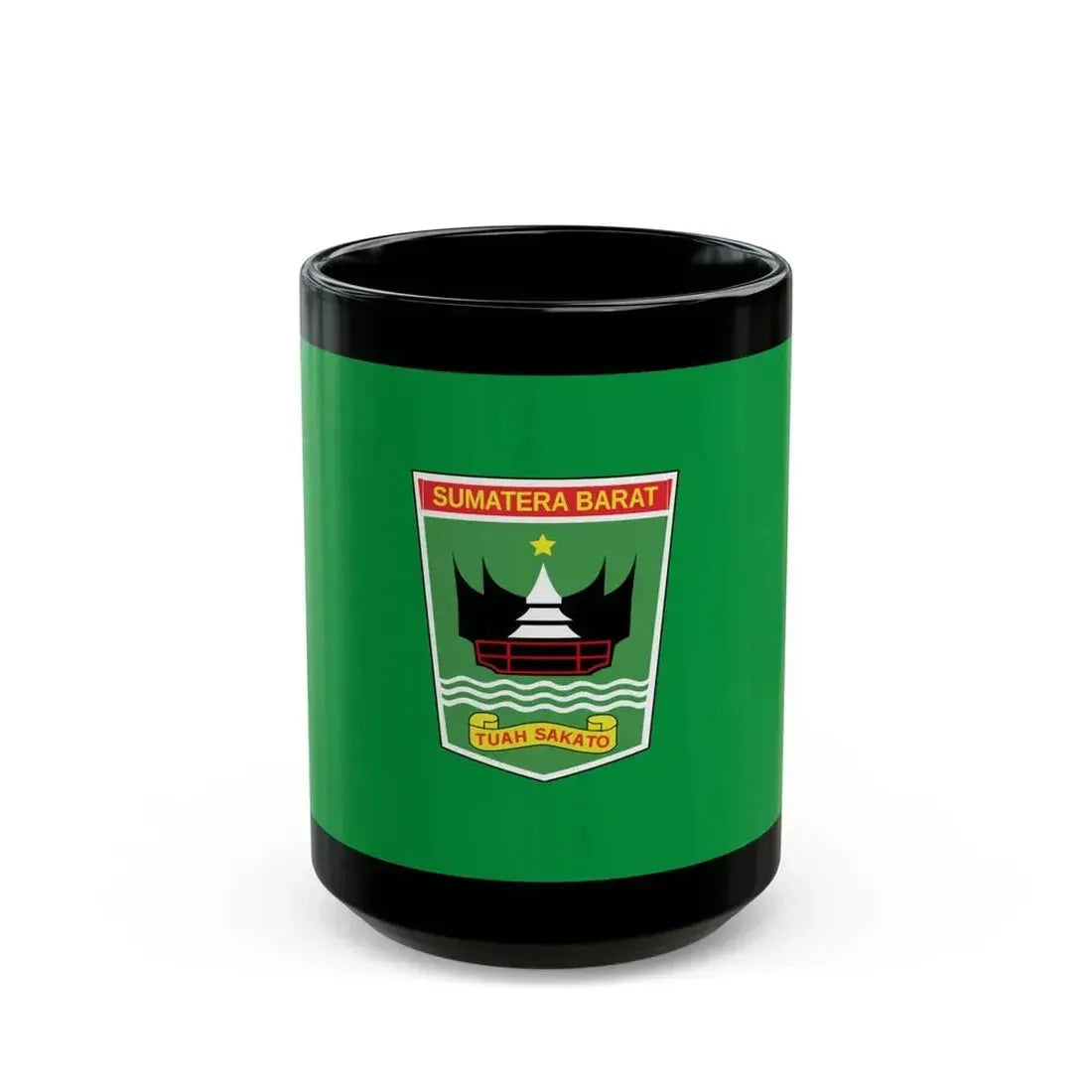 Flag of West Sumatra Indonesia - Black Coffee Mug 15oz - Go Mug Yourself