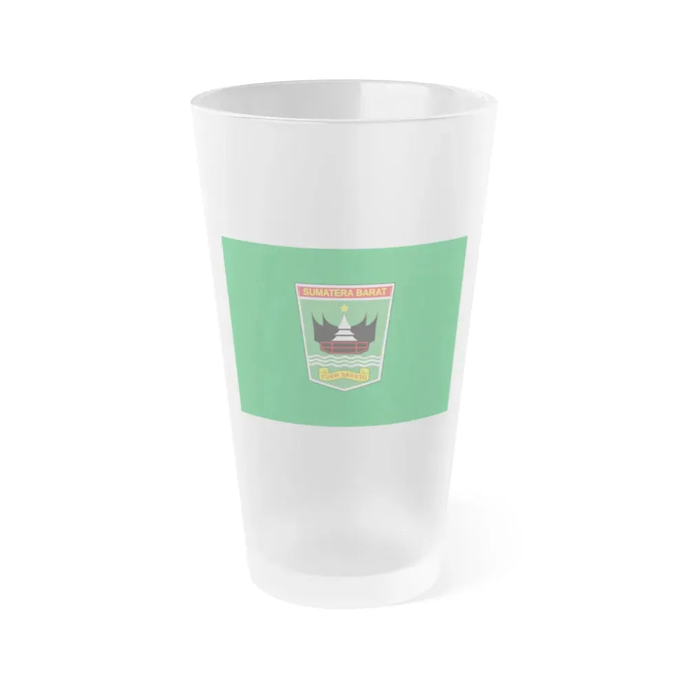 Flag of West Sumatra Indonesia - Frosted Pint Glass 16oz 16oz Frosted - Go Mug Yourself