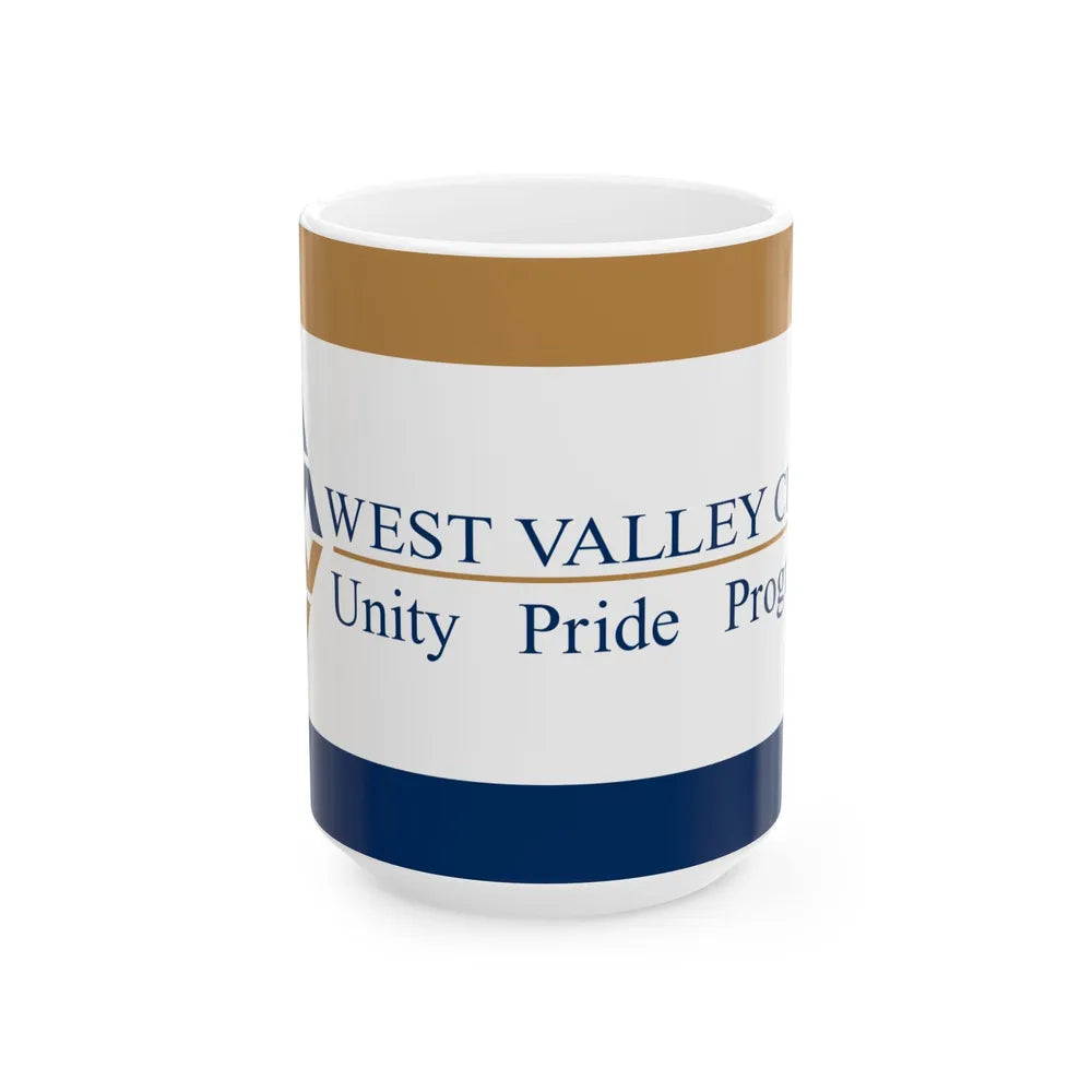 Flag of West Valley City Utah (United States) White Coffee Mug 15oz - Go Mug Yourself