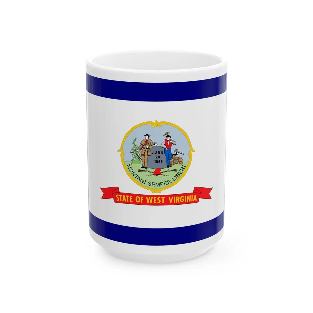 Flag of West Virginia 1907-1929 (United States) White Coffee Mug 15oz - Go Mug Yourself