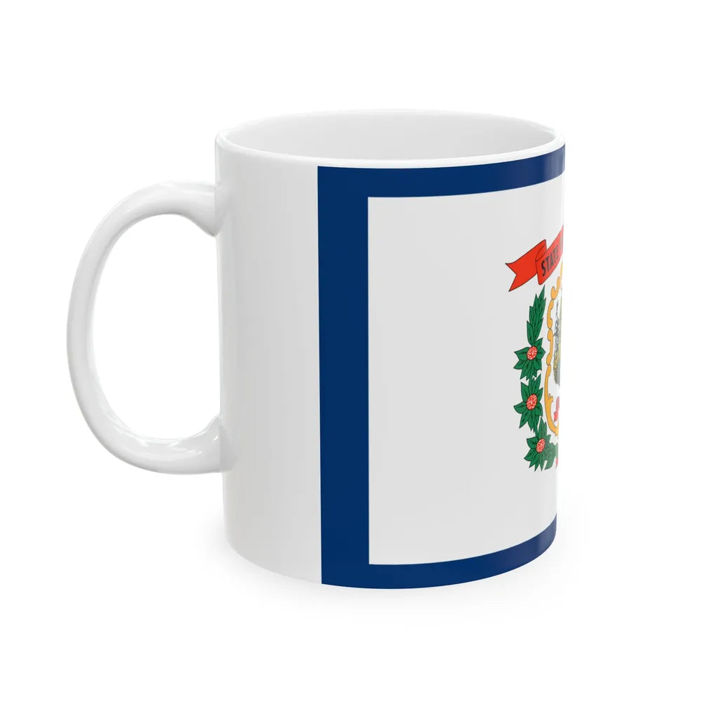 Flag of West Virginia 3-2 (United States) White Coffee Mug - Go Mug Yourself
