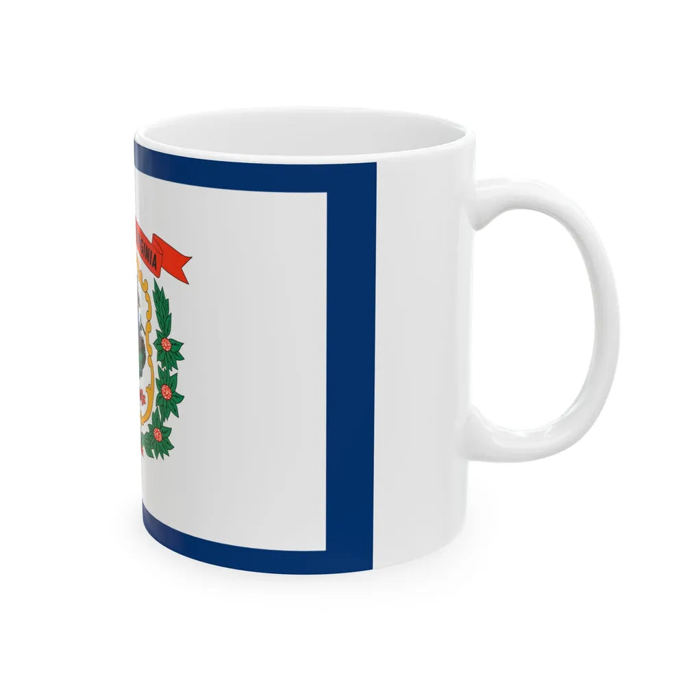 Flag of West Virginia 3-2 (United States) White Coffee Mug - Go Mug Yourself