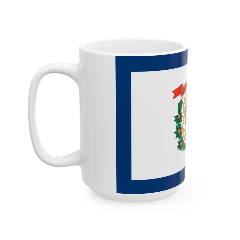 Flag of West Virginia 3-2 (United States) White Coffee Mug - Go Mug Yourself