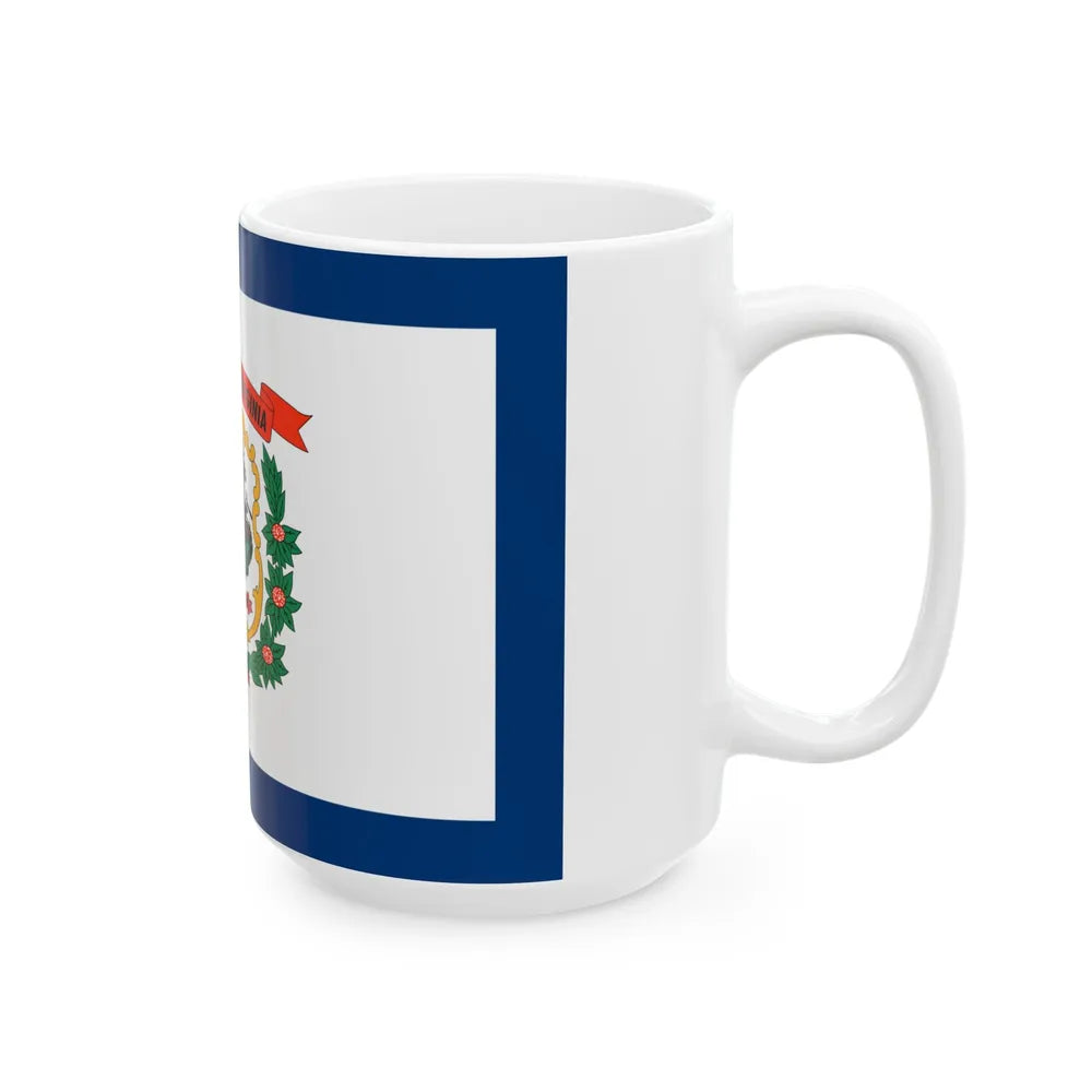 Flag of West Virginia 3-2 (United States) White Coffee Mug - Go Mug Yourself