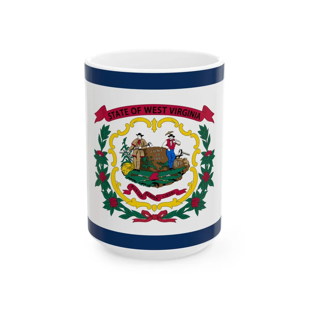 Flag of West Virginia (United States) White Coffee Mug 15oz - Go Mug Yourself