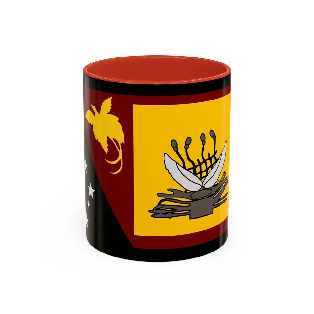 Flag of Western Province Papa New Guinea - Accent Coffee Mug 11oz Red - Go Mug Yourself