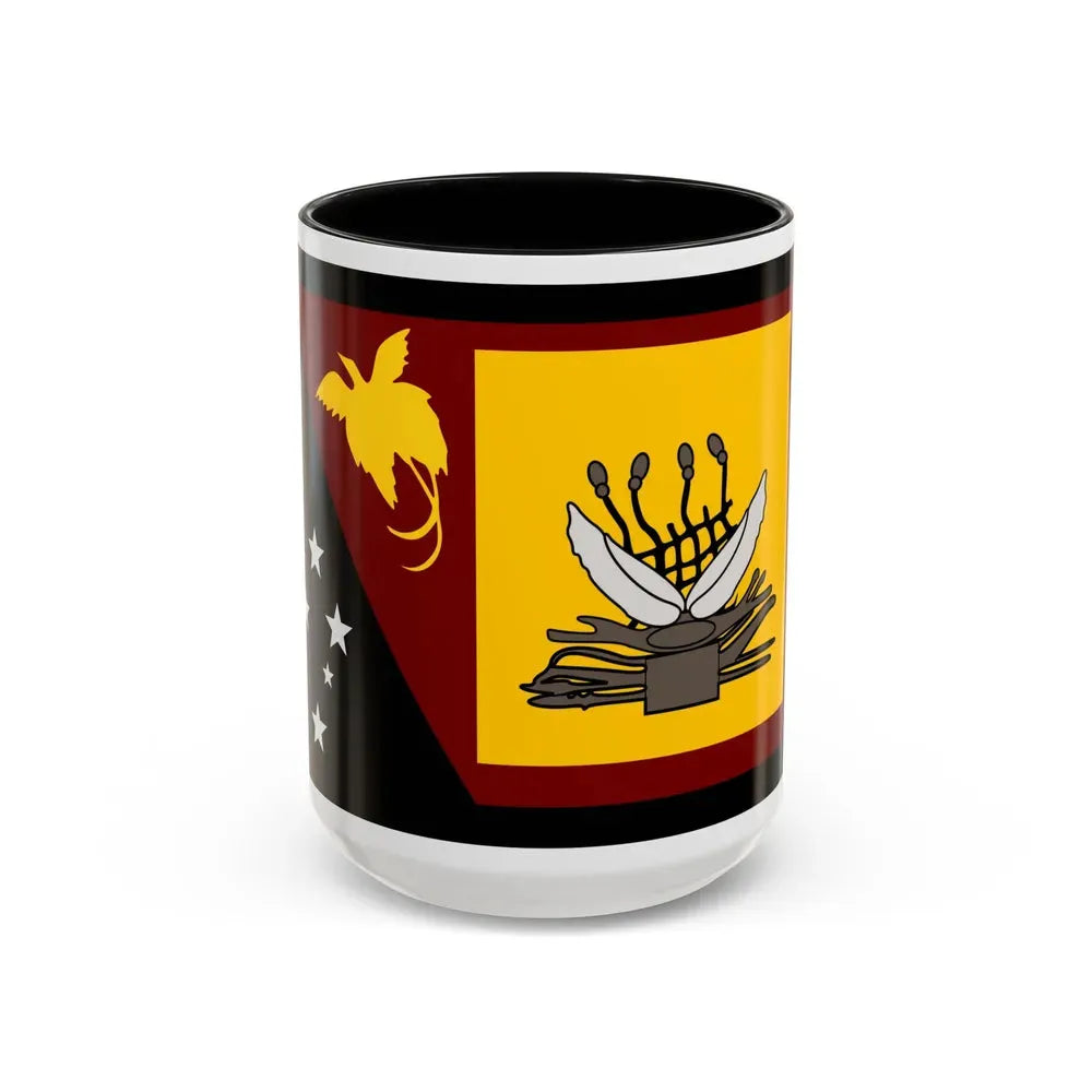 Flag of Western Province Papa New Guinea - Accent Coffee Mug 15oz Black - Go Mug Yourself