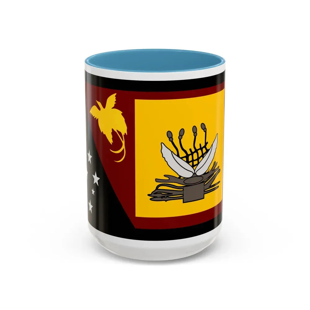 Flag of Western Province Papa New Guinea - Accent Coffee Mug 15oz Light Blue - Go Mug Yourself