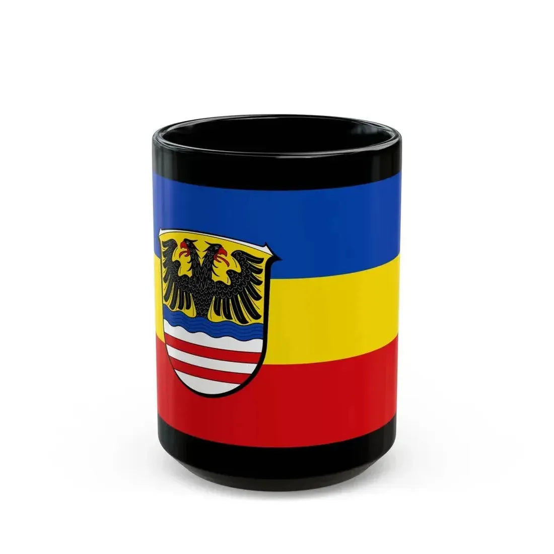 Flag of Wetteraukreises Germany - Black Coffee Mug 15oz - Go Mug Yourself