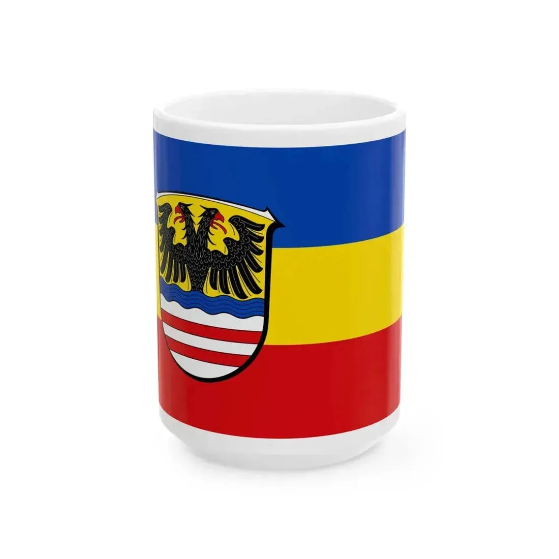 Flag of Wetteraukreises Germany - White Coffee Mug 15oz - Go Mug Yourself