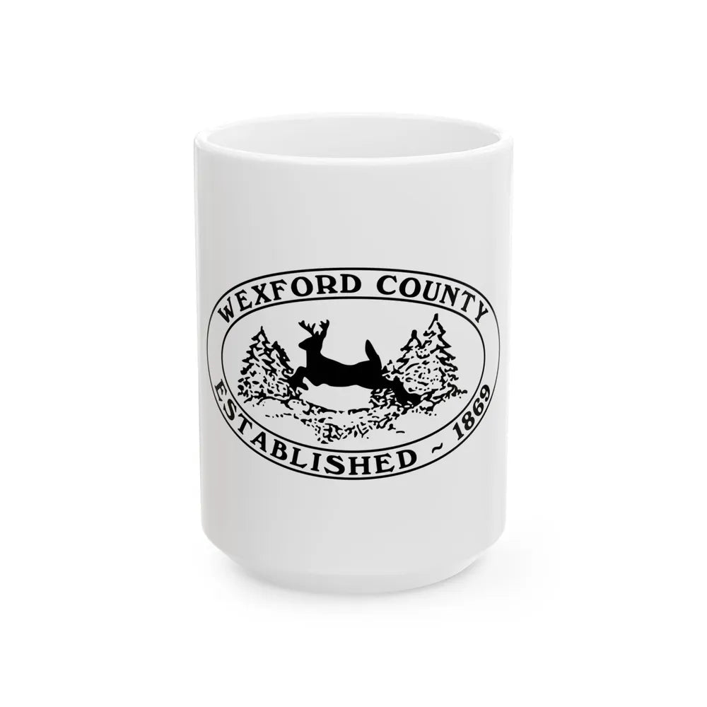 Flag of Wexford County Michigan (United States) White Coffee Mug 15oz - Go Mug Yourself