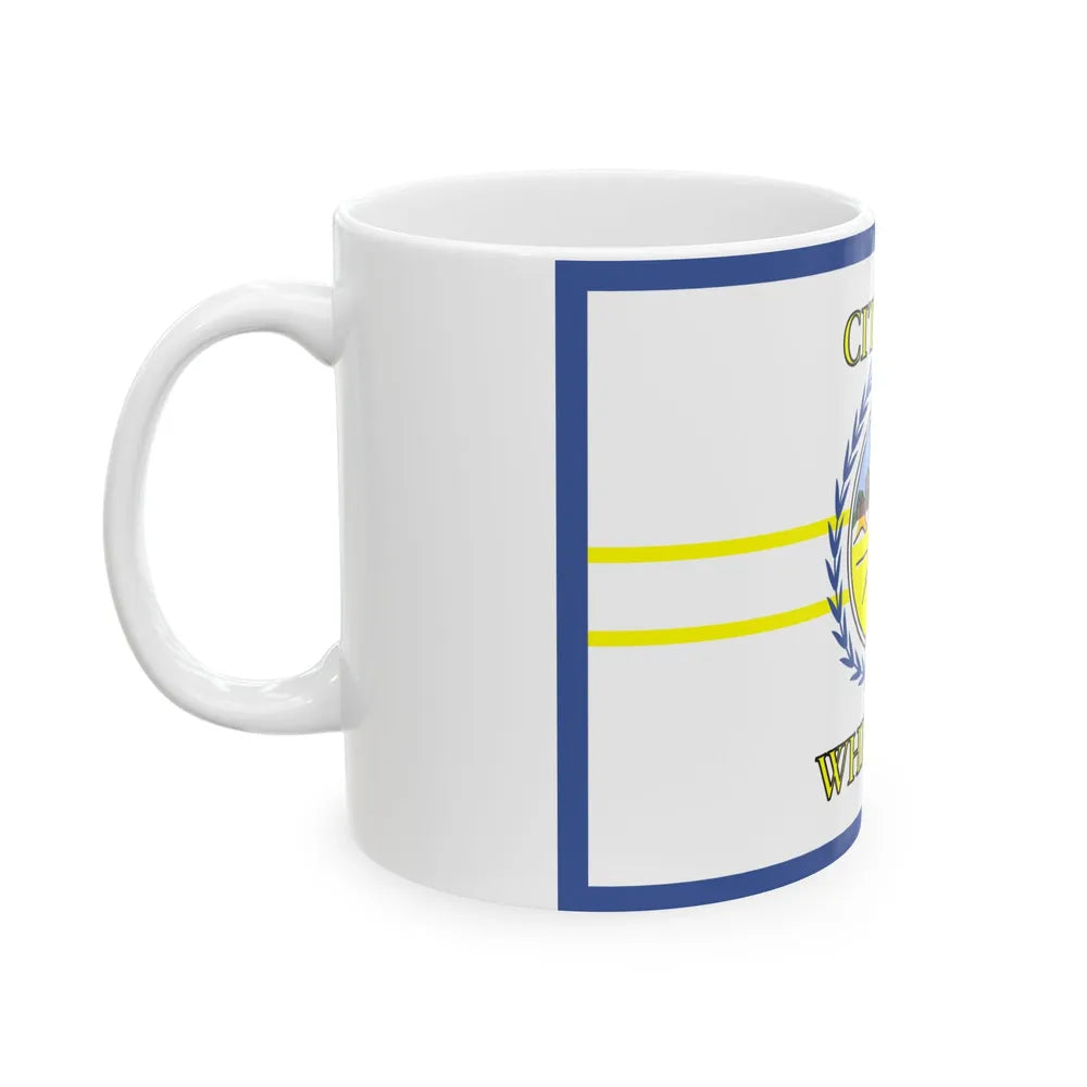 Flag of Wheeling West Virginia 1968-2018 (United States) White Coffee Mug - Go Mug Yourself