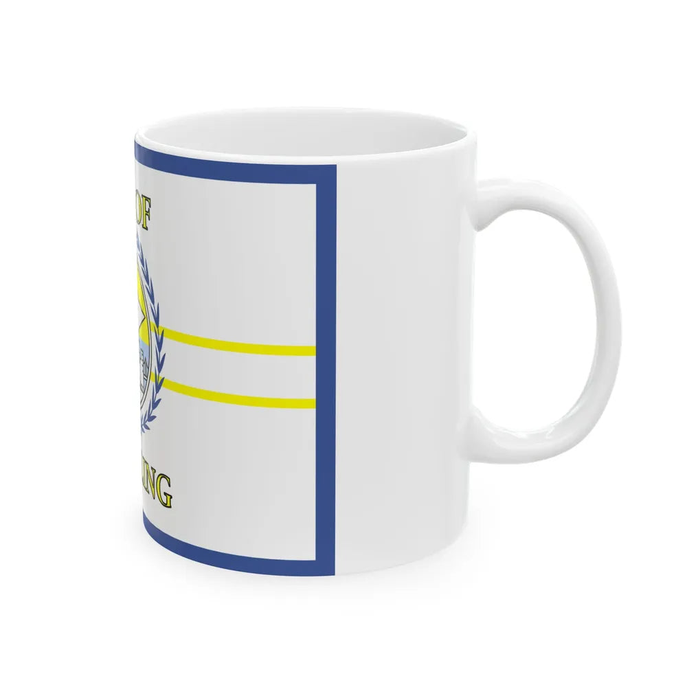 Flag of Wheeling West Virginia 1968-2018 (United States) White Coffee Mug - Go Mug Yourself