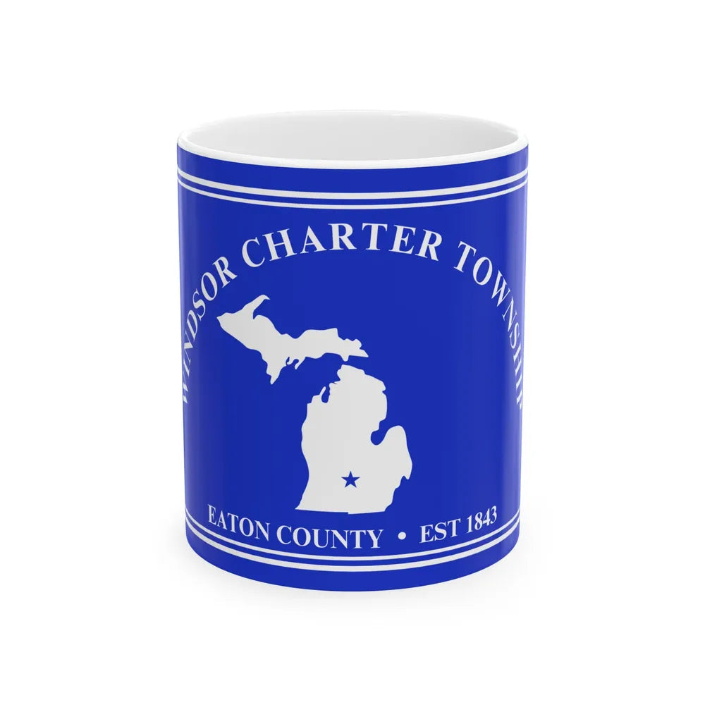 Flag of Windsor Charter Township Michigan (United States) White Coffee Mug 11oz - Go Mug Yourself