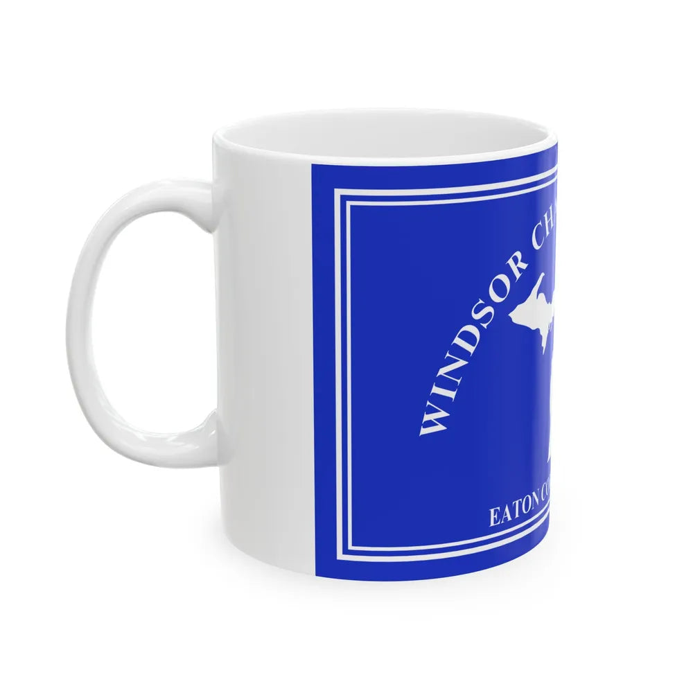 Flag of Windsor Charter Township Michigan (United States) White Coffee Mug - Go Mug Yourself