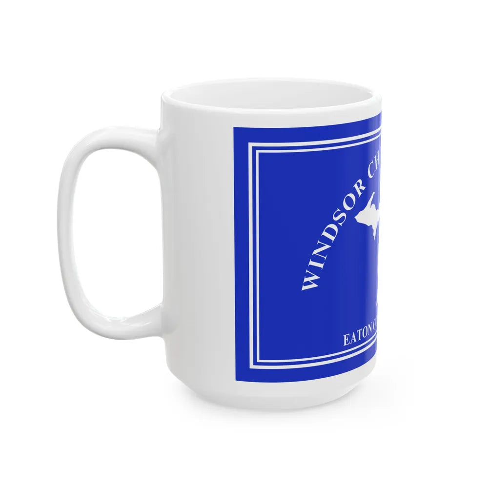 Flag of Windsor Charter Township Michigan (United States) White Coffee Mug - Go Mug Yourself