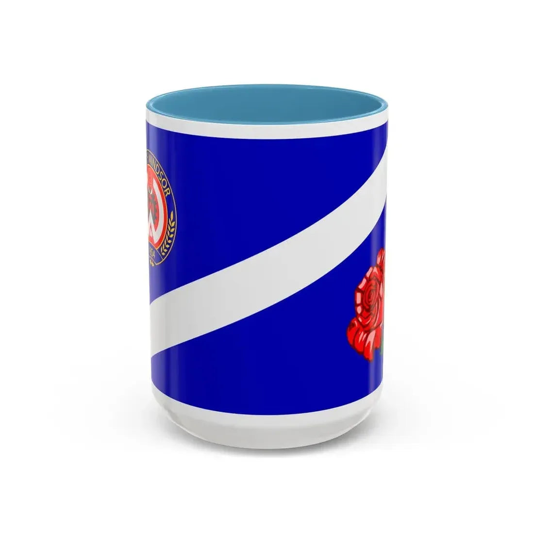Flag of Windsor Ontario Canada - Accent Coffee Mug 15oz Light Blue - Go Mug Yourself
