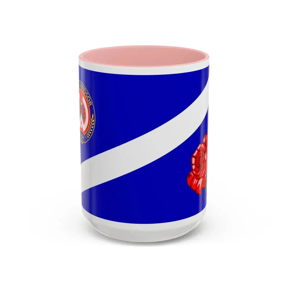 Flag of Windsor Ontario Canada - Accent Coffee Mug 15oz Pink - Go Mug Yourself