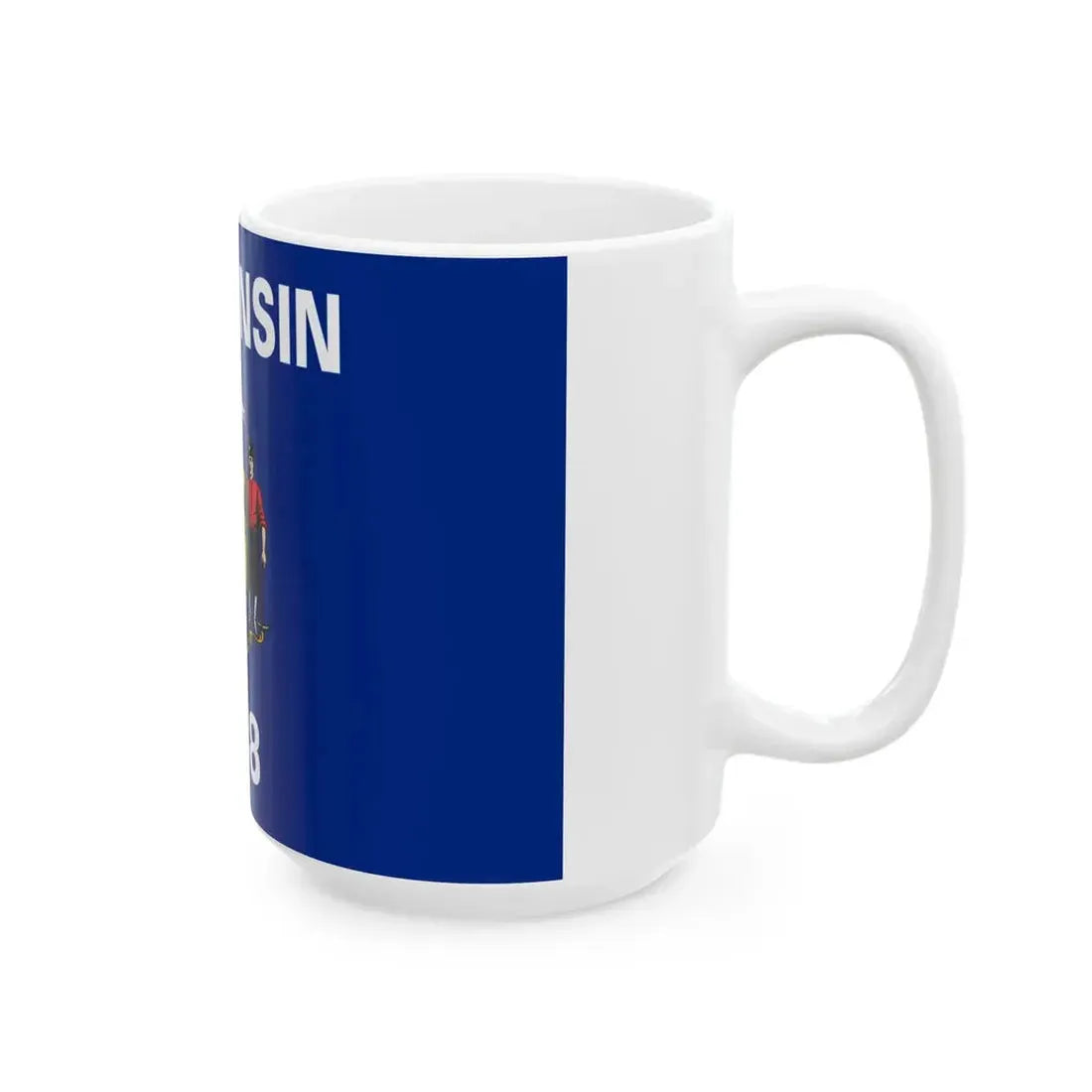 Flag of Wisconsin 3-2 (United States) White Coffee Mug - Go Mug Yourself