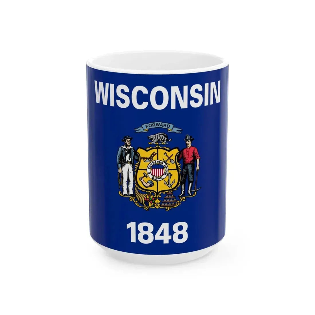 Flag of Wisconsin (United States) White Coffee Mug 15oz - Go Mug Yourself